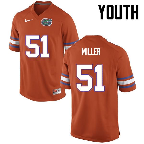 NCAA Florida Gators Ventrell Miller Youth #51 Nike Orange Stitched Authentic College Football Jersey XXS8664LB